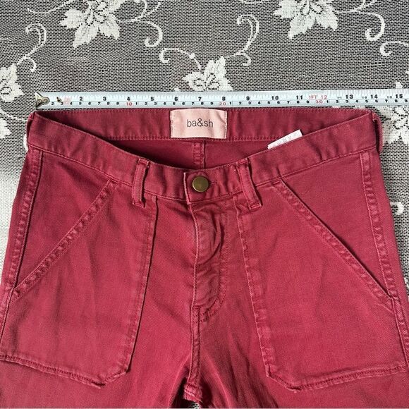 Ba&sh CSALLY - Red Slim-fit cotton jeans Sz 24 - Picture 13 of 16